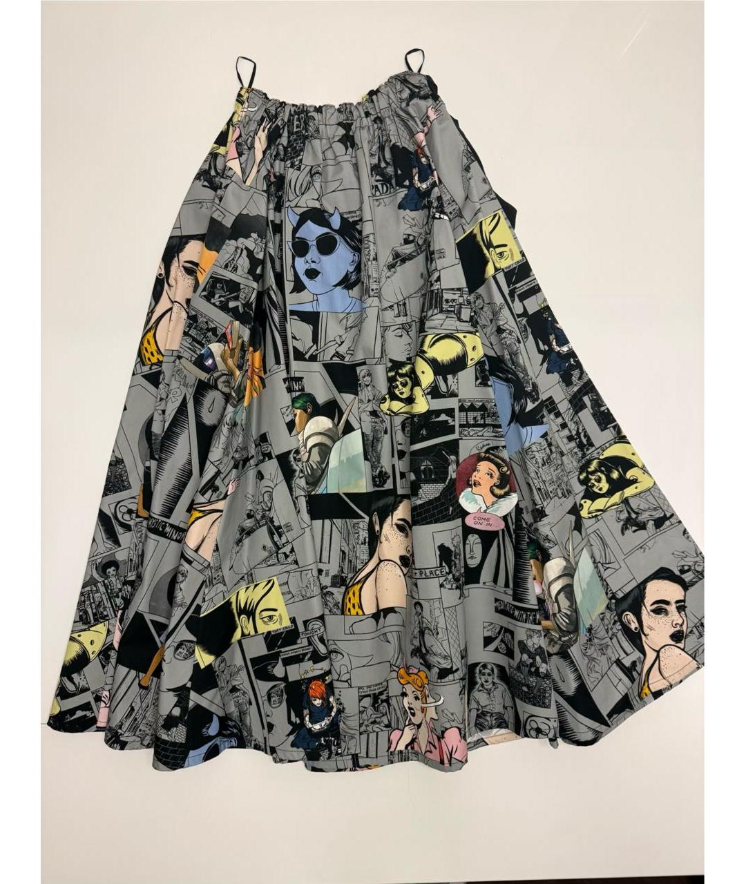 PRADA Серая хлопковая юбка миди, фото 7