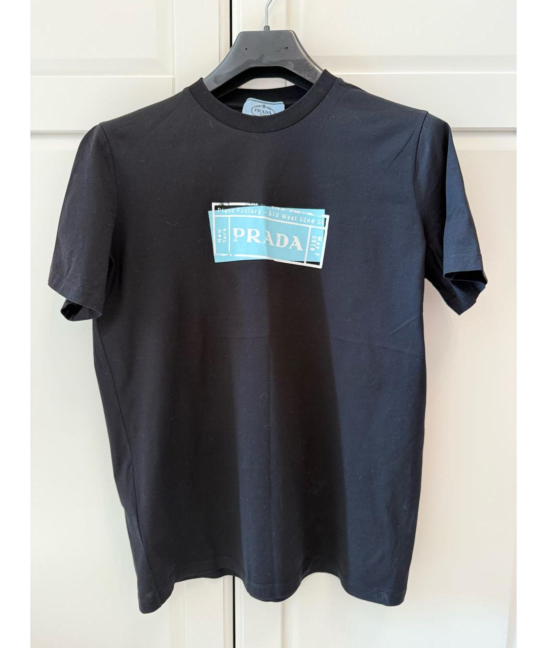 PRADA Черная хлопковая футболка, фото 4