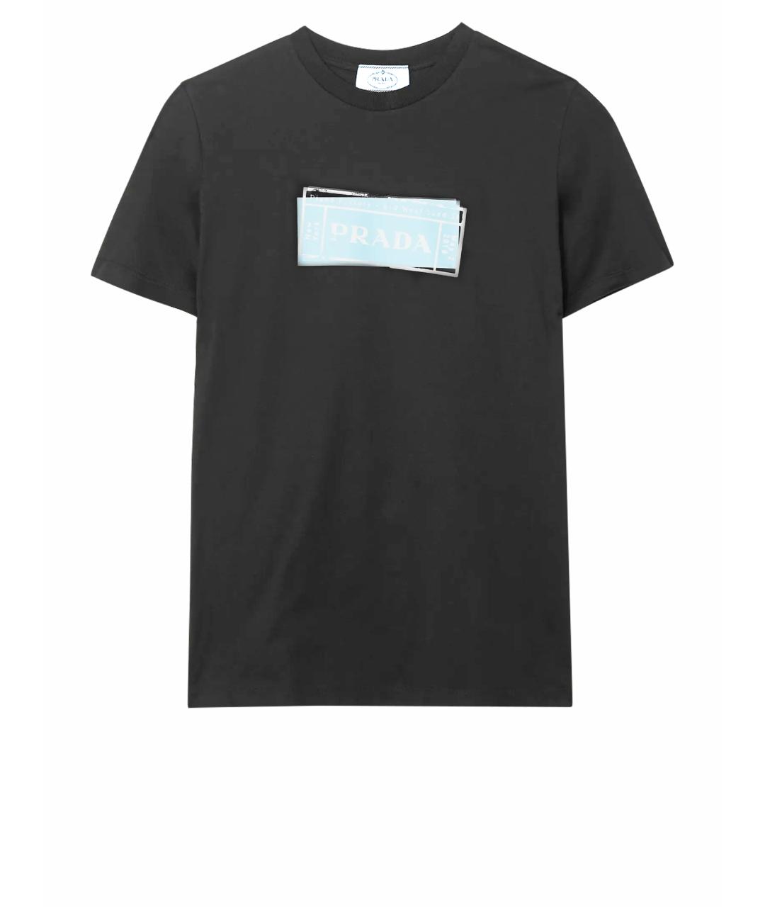 PRADA Черная хлопковая футболка, фото 1