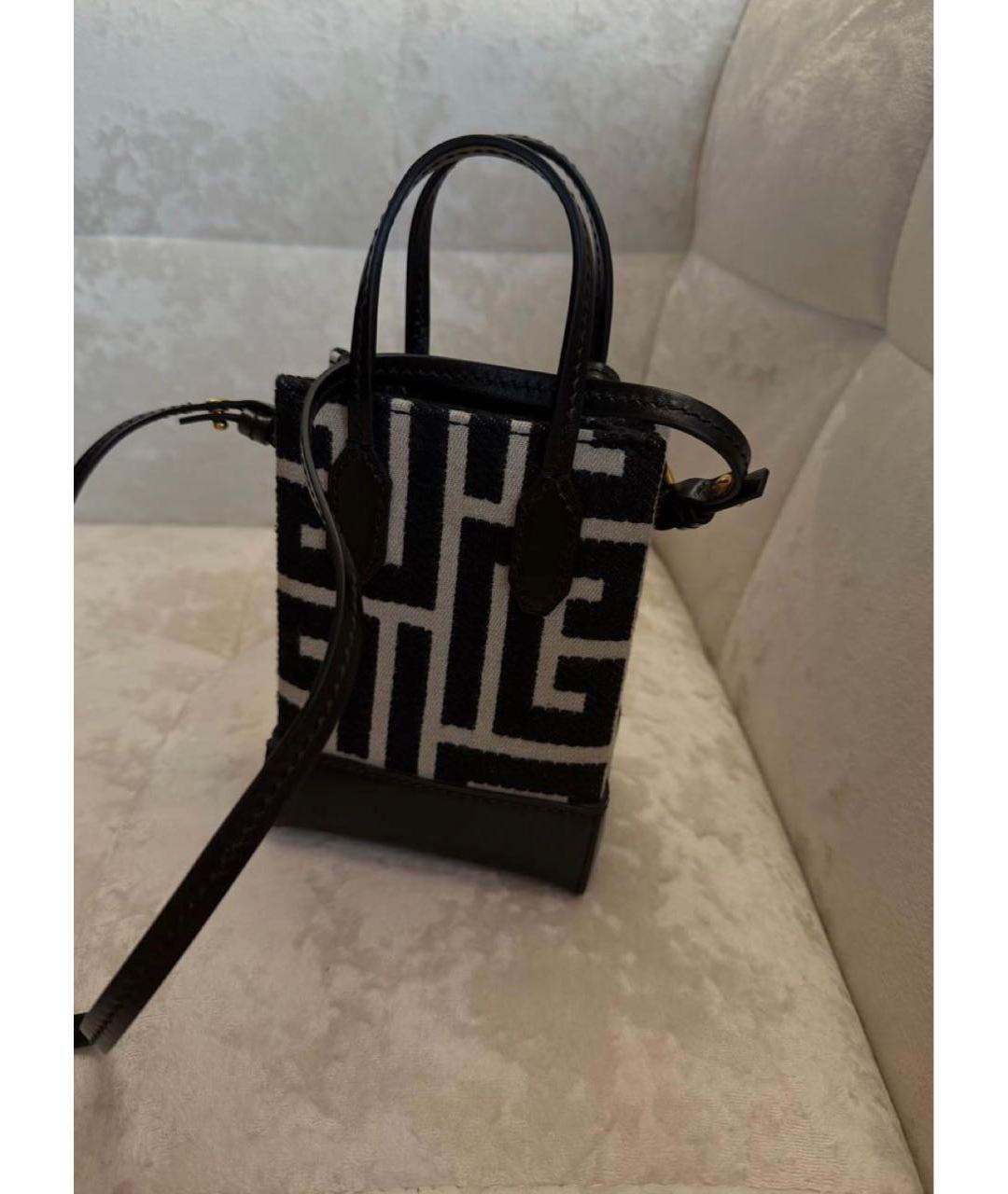 BALMAIN Черная жаккардовая сумка через плечо, фото 3