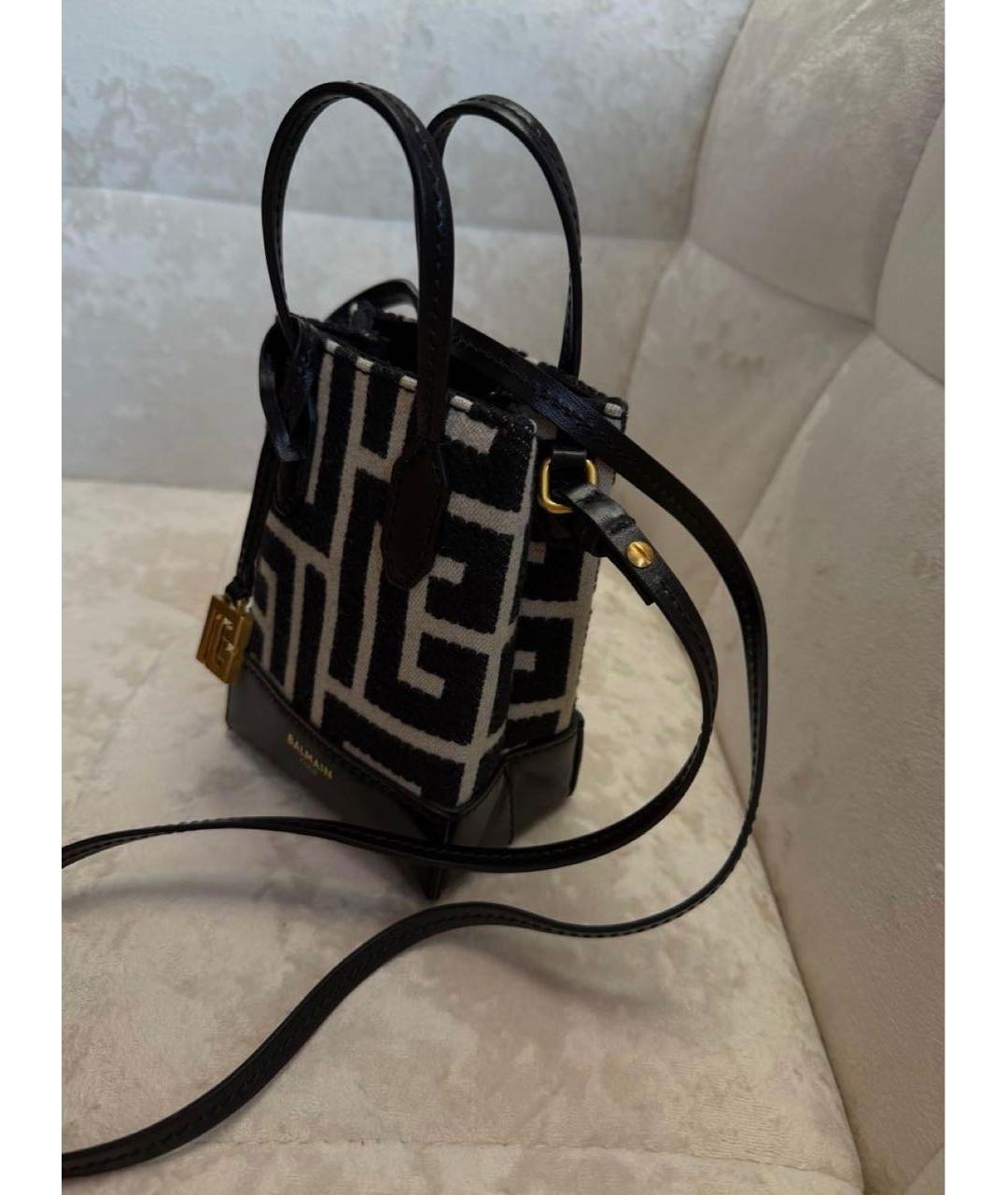 BALMAIN Черная жаккардовая сумка через плечо, фото 4