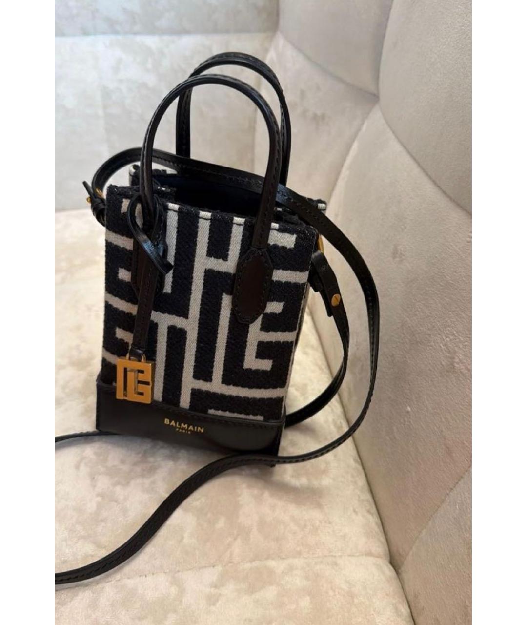 BALMAIN Черная жаккардовая сумка через плечо, фото 2