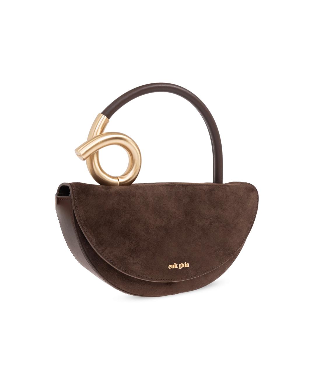 CULT GAIA Коричневая кожаная сумка с короткими ручками, фото 3