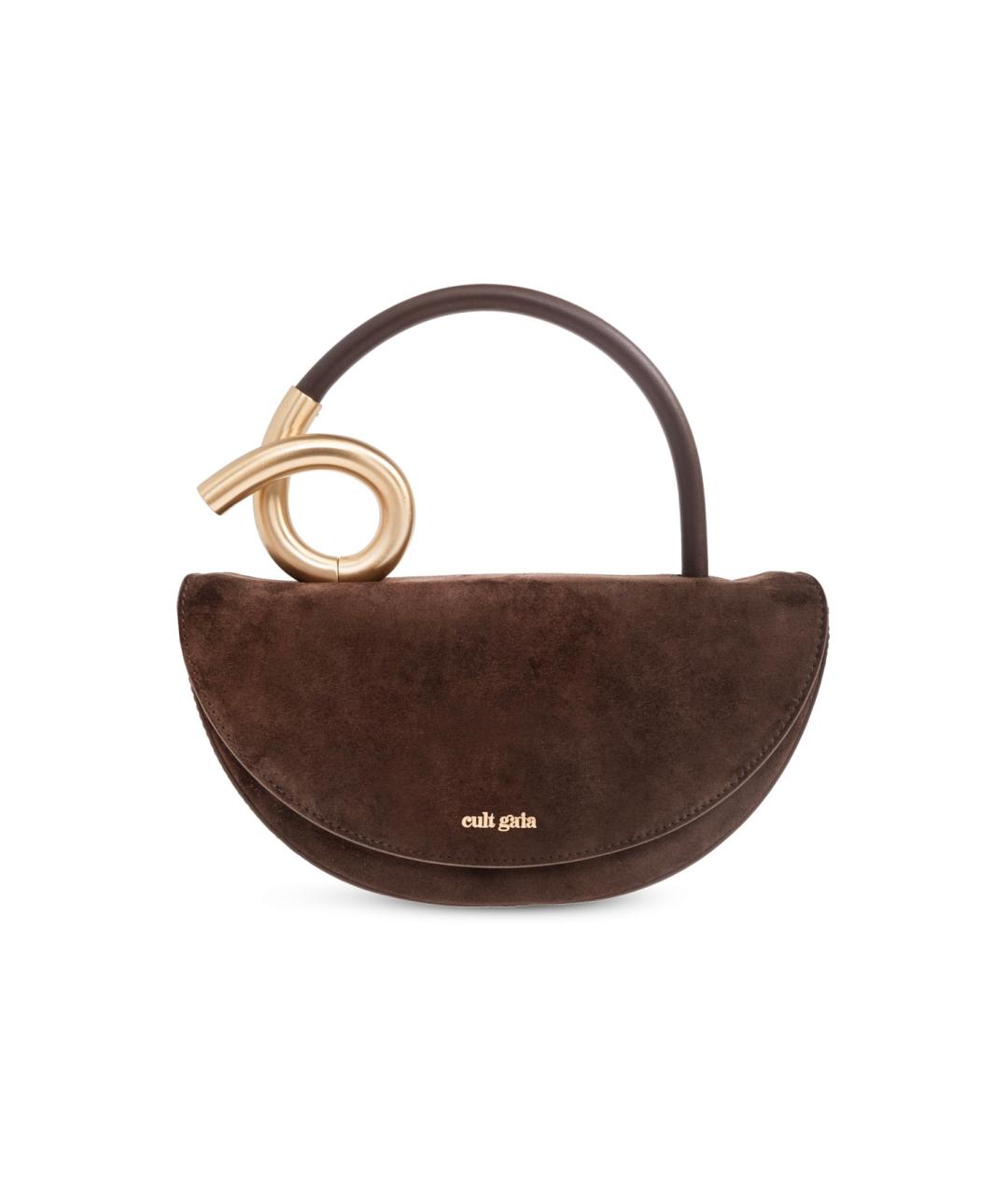 CULT GAIA Коричневая кожаная сумка с короткими ручками, фото 6