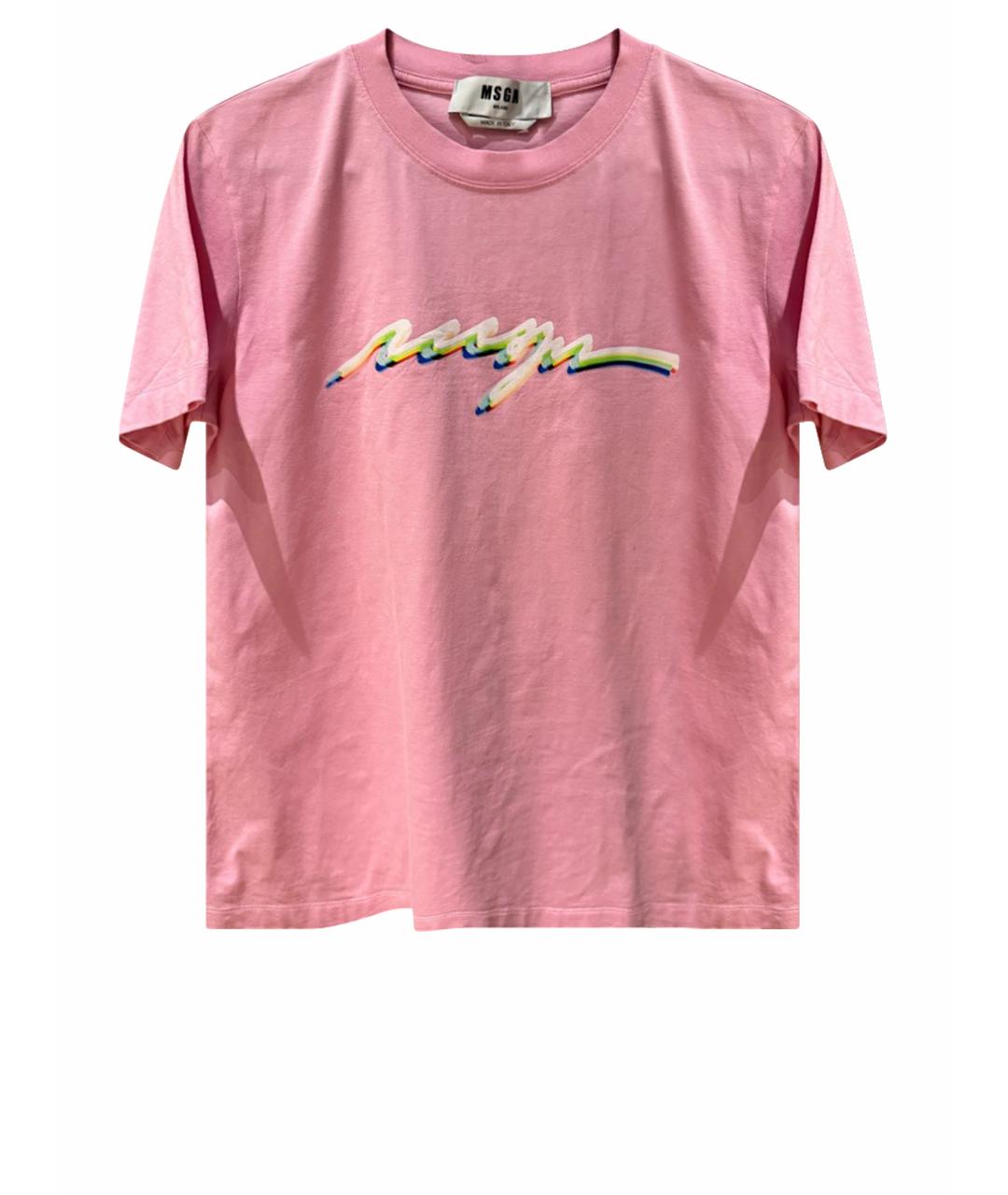 MSGM Розовая хлопковая футболка, фото 1