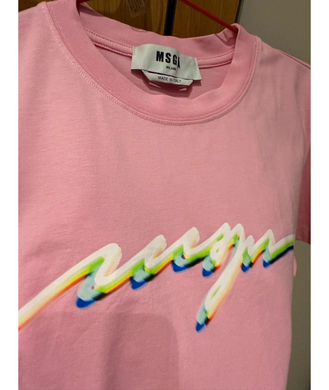 MSGM Розовая хлопковая футболка, фото 4