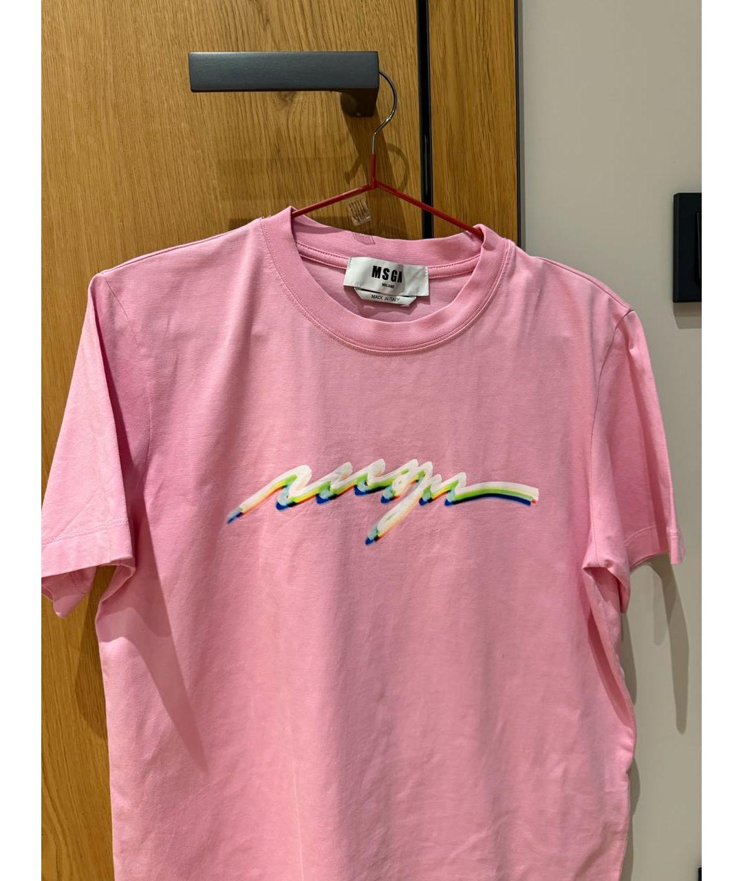 MSGM Розовая хлопковая футболка, фото 7