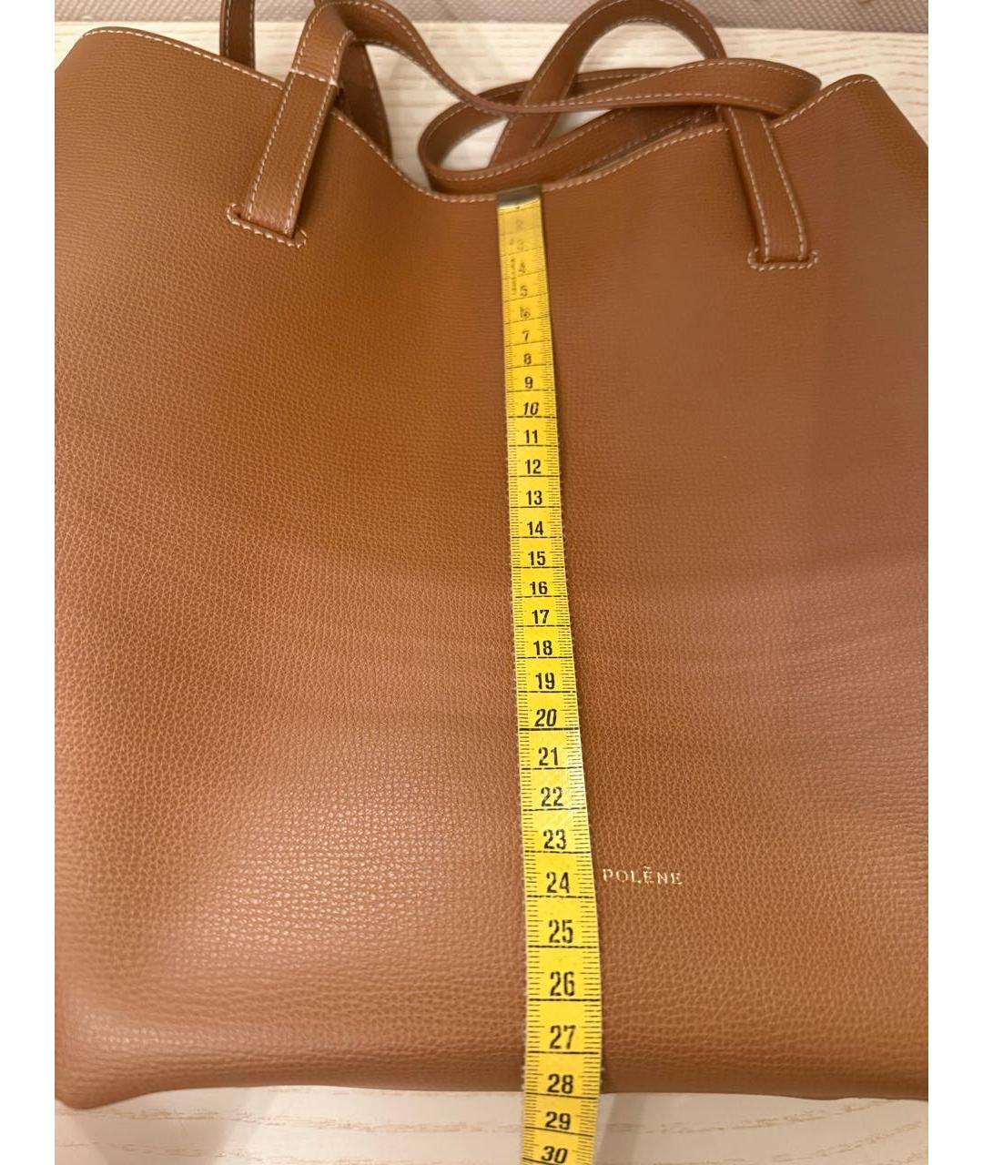 POLENE Коричневая кожаная сумка через плечо, фото 7