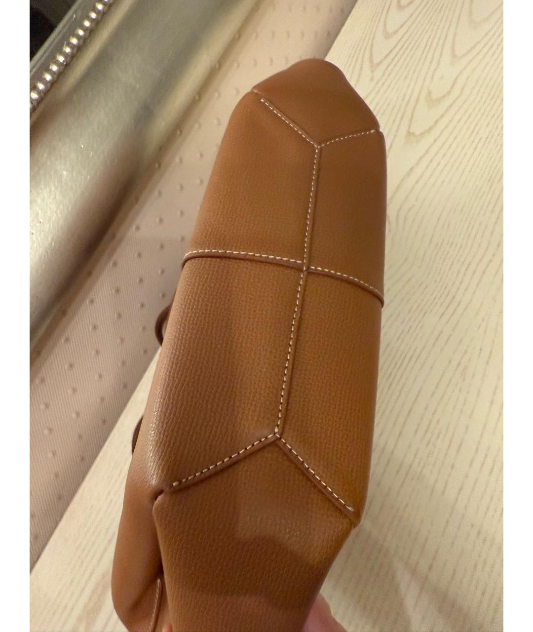 POLENE Коричневая кожаная сумка через плечо, фото 5