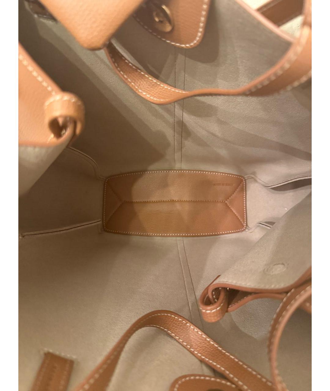 POLENE Коричневая кожаная сумка через плечо, фото 4