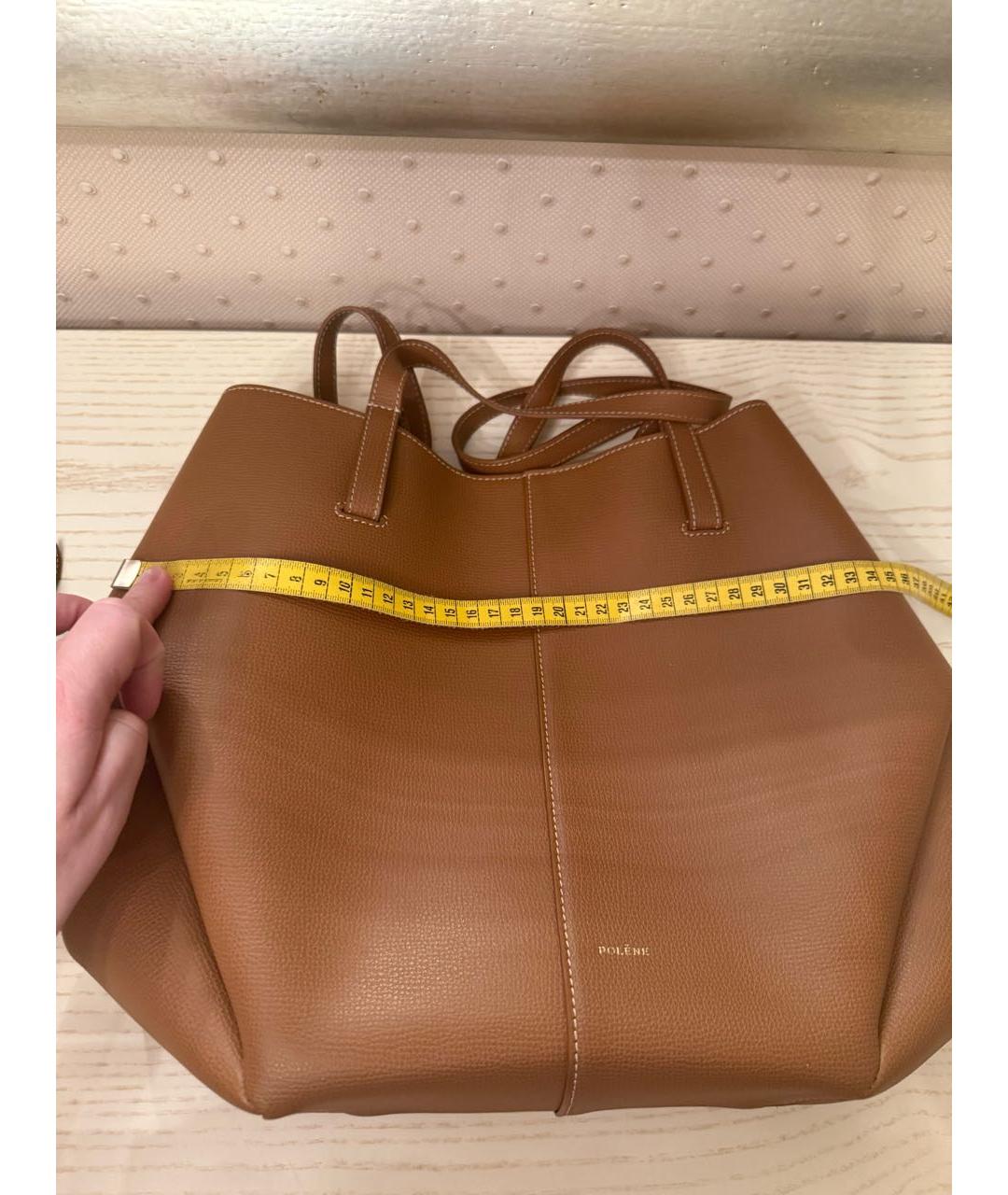 POLENE Коричневая кожаная сумка через плечо, фото 6