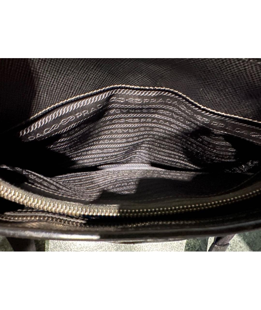 PRADA Черная кожаная сумка на плечо, фото 7