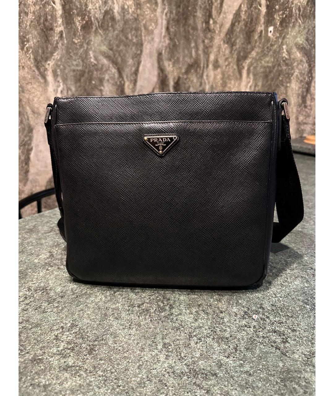 PRADA Черная кожаная сумка на плечо, фото 9