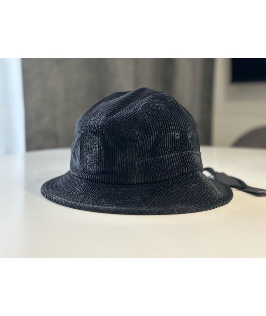 STONE ISLAND Черная бархатная шляпа, фото 3