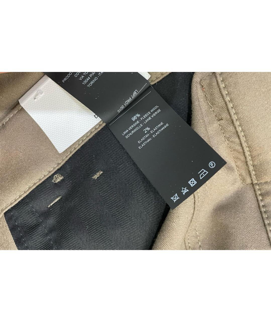 PT TORINO Коричневые шерстяные повседневные брюки, фото 8