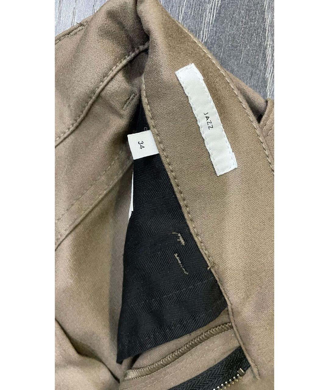 PT TORINO Коричневые шерстяные повседневные брюки, фото 7