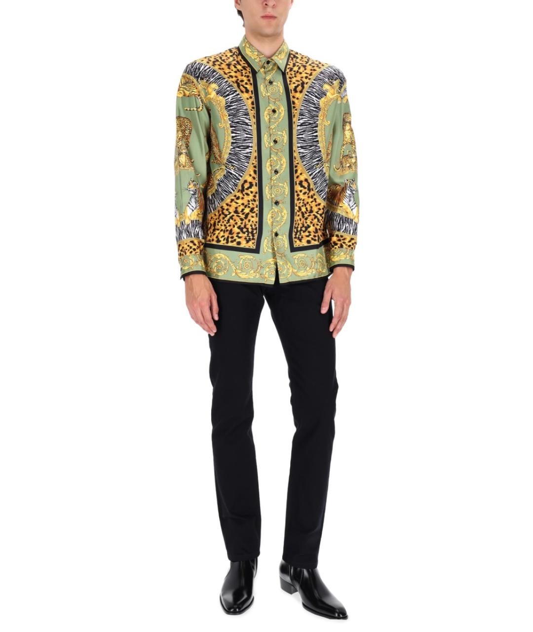 VERSACE Мульти шелковая кэжуал рубашка, фото 5