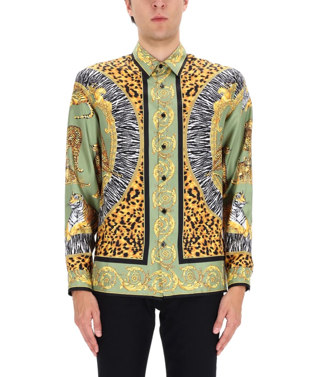 VERSACE Мульти шелковая кэжуал рубашка, фото 3