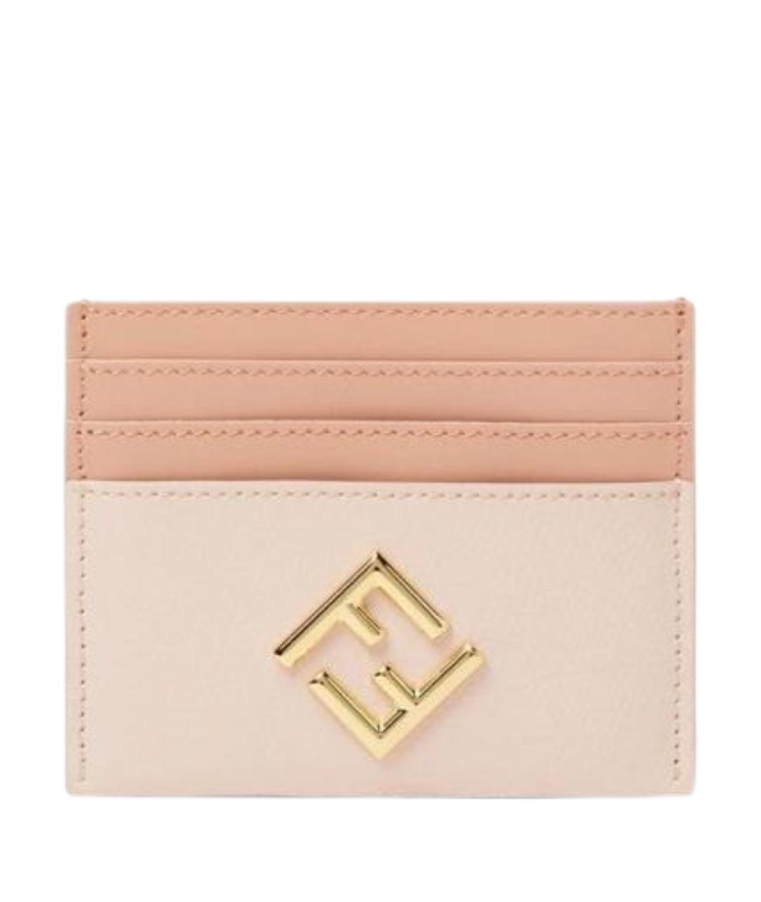 FENDI Розовый кожаный кардхолдер, фото 1