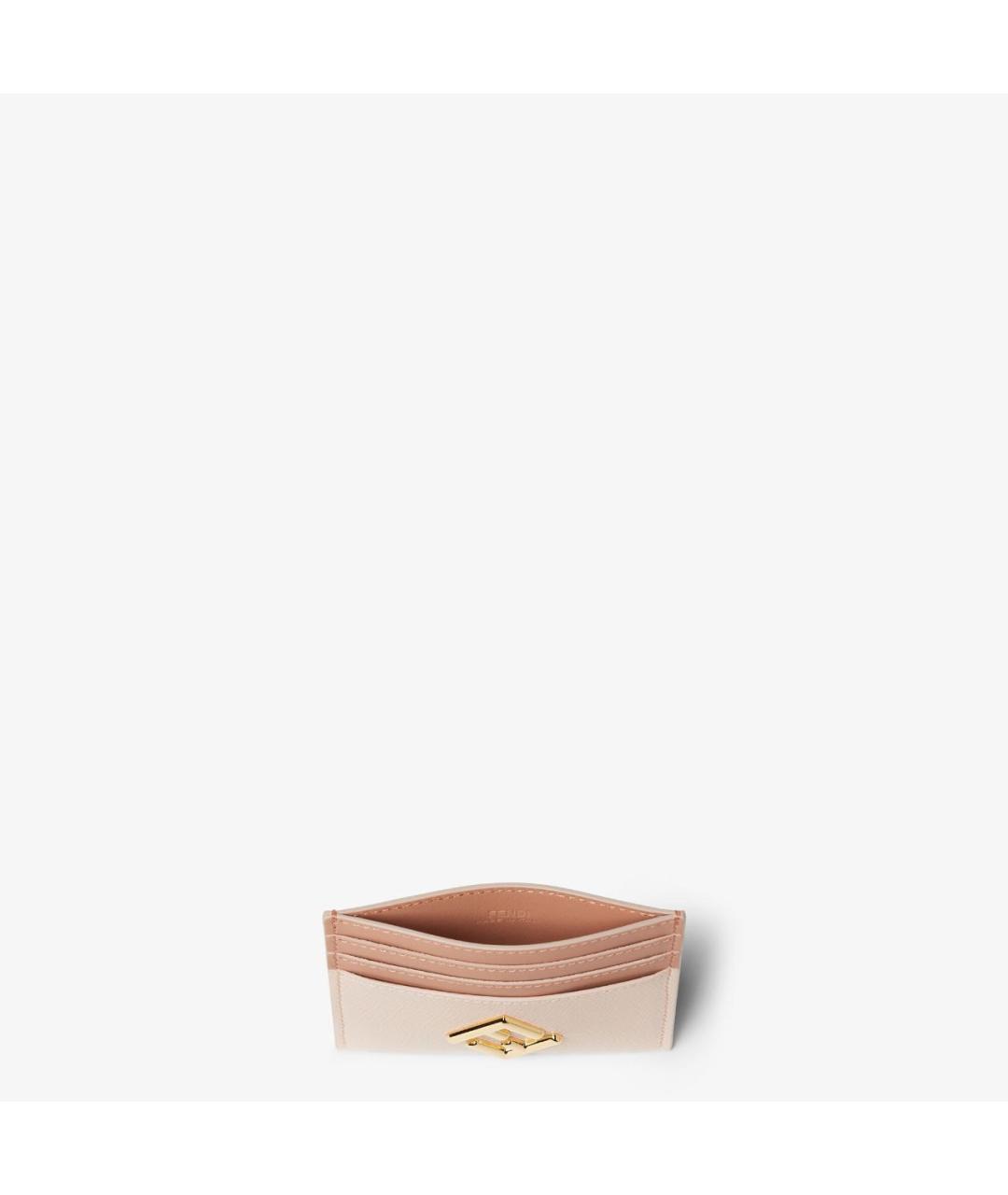 FENDI Розовый кожаный кардхолдер, фото 3