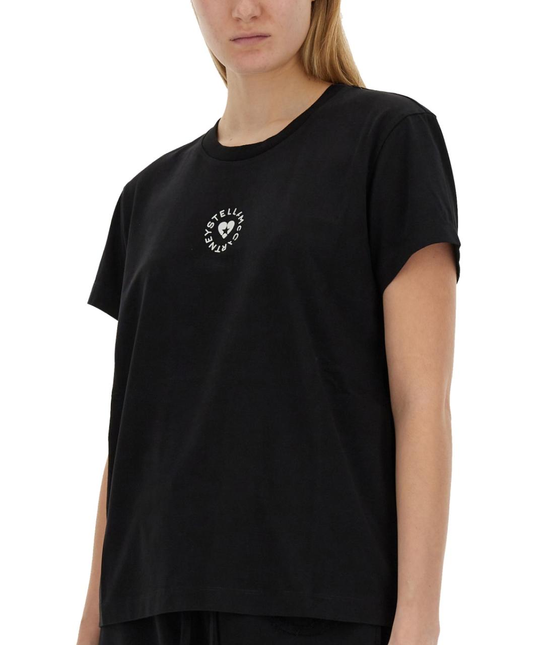 STELLA MCCARTNEY Черная хлопковая футболка, фото 4