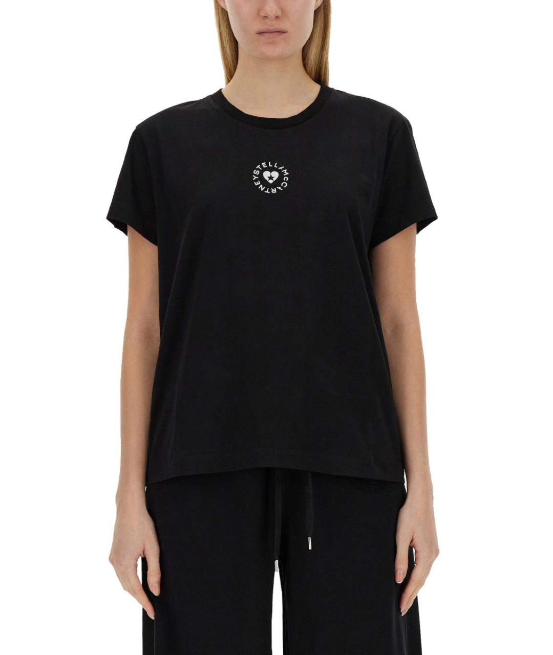STELLA MCCARTNEY Черная хлопковая футболка, фото 5