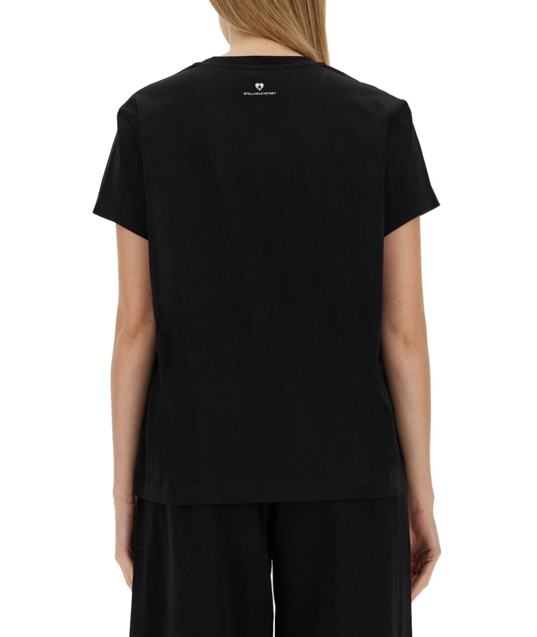 STELLA MCCARTNEY Черная хлопковая футболка, фото 3