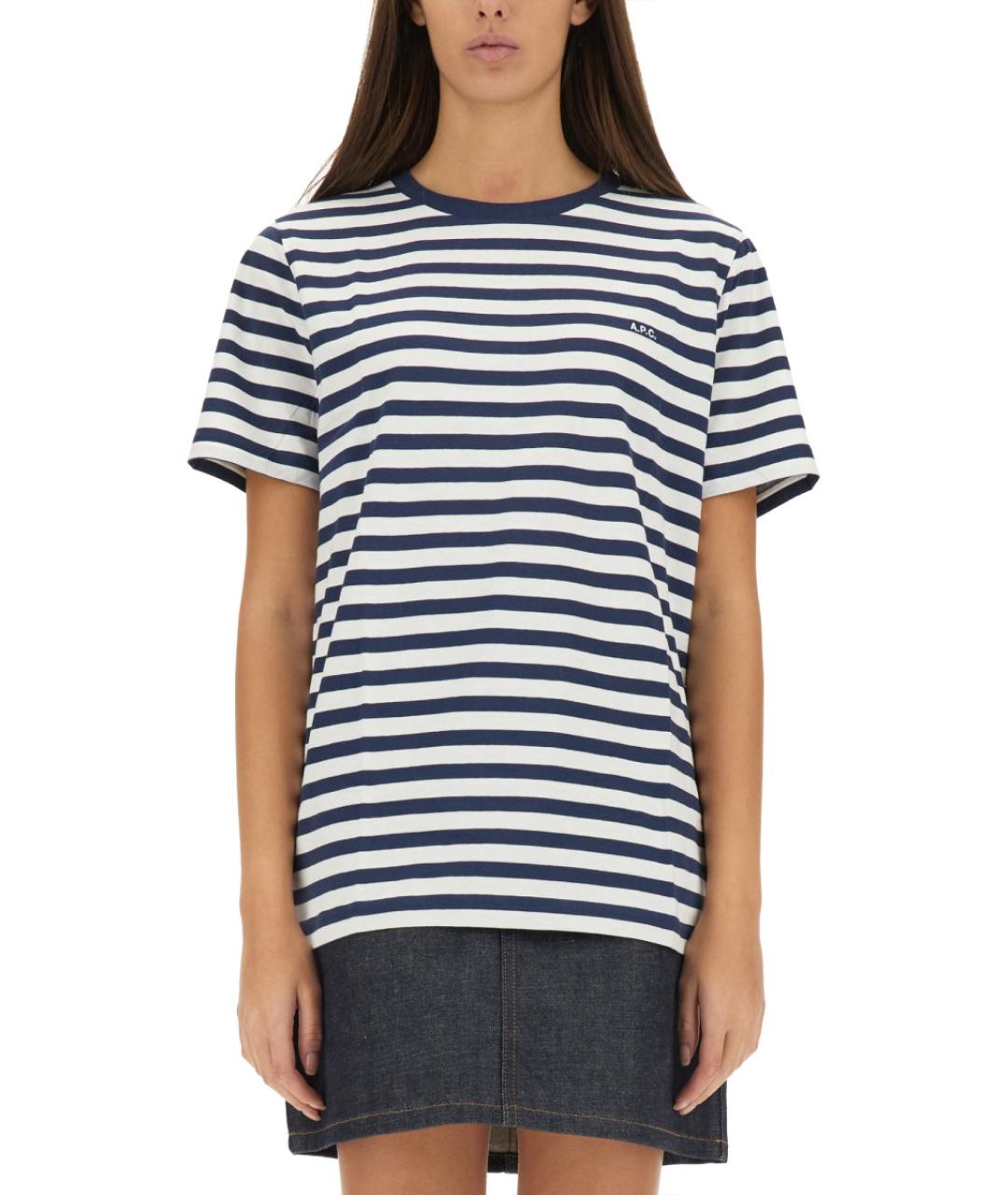A.P.C. Синяя хлопковая футболка, фото 5