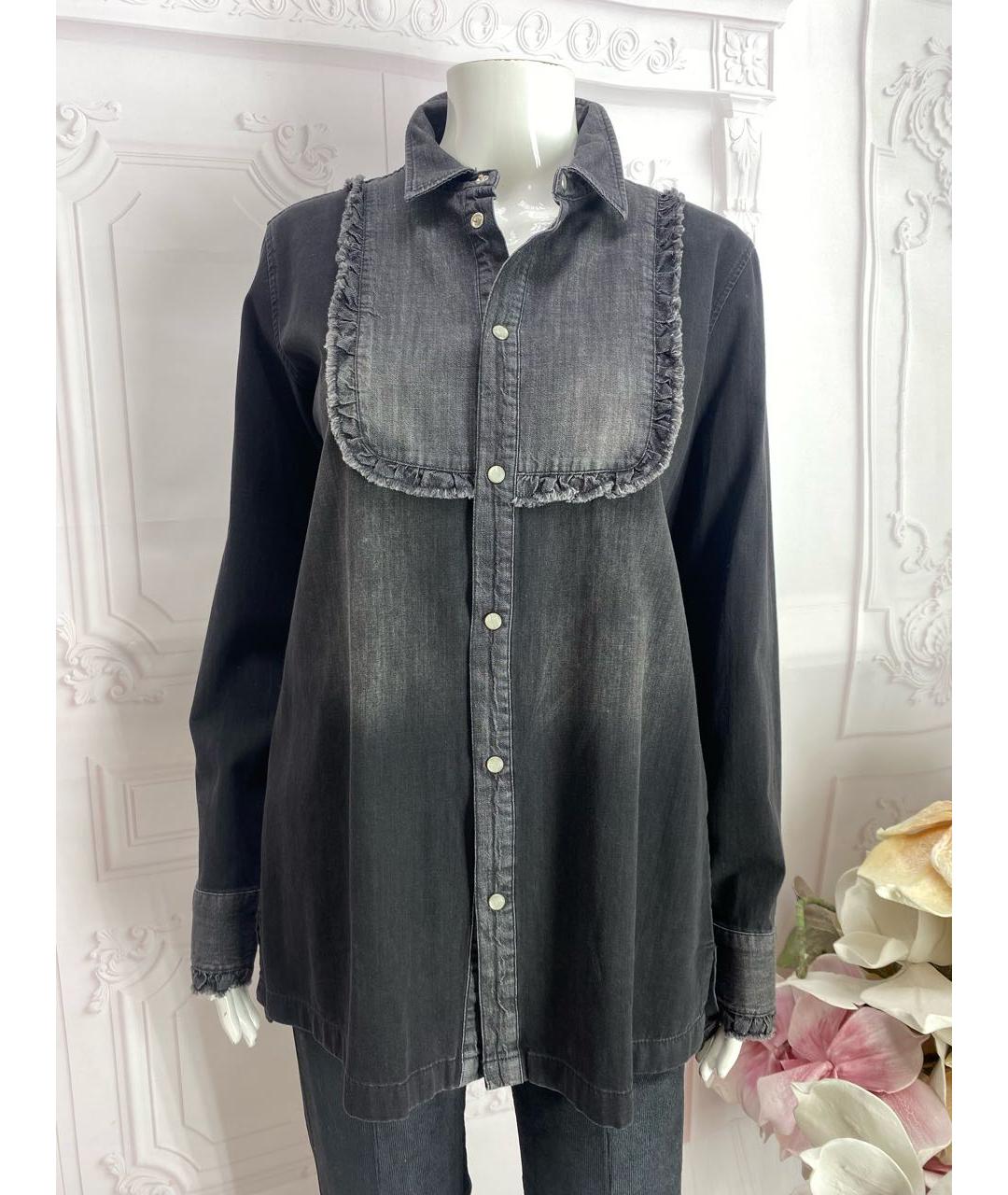 TWIN-SET Черная хлопковая рубашка, фото 8