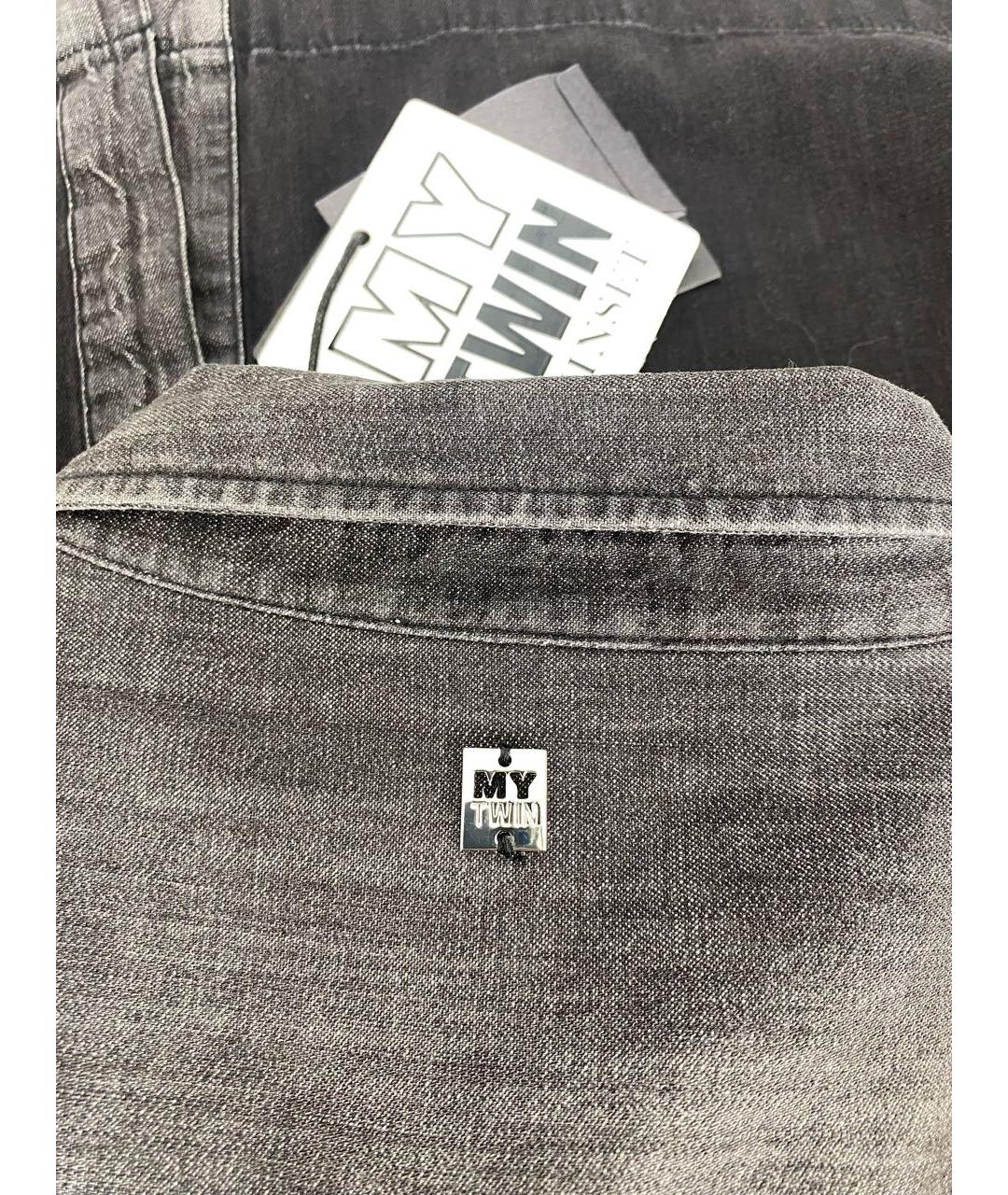 TWIN-SET Черная хлопковая рубашка, фото 4