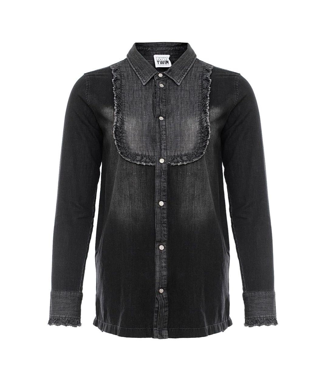 TWIN-SET Черная хлопковая рубашка, фото 1