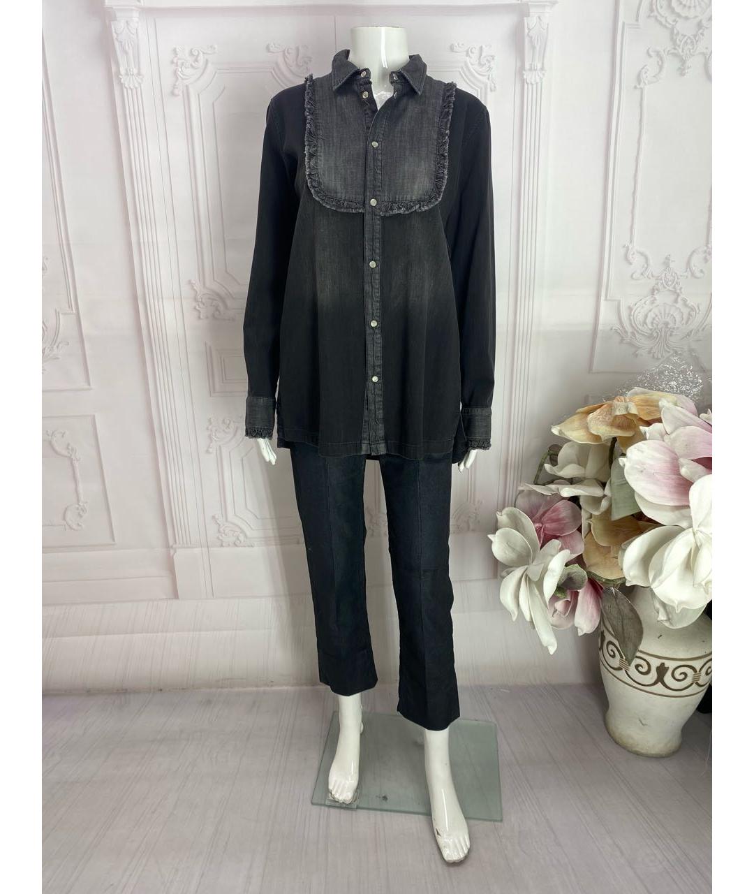 TWIN-SET Черная хлопковая рубашка, фото 6