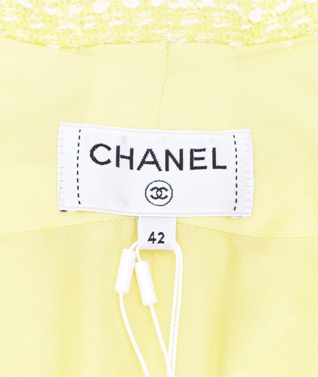 CHANEL Желтые хлопковые брюки широкие, фото 2