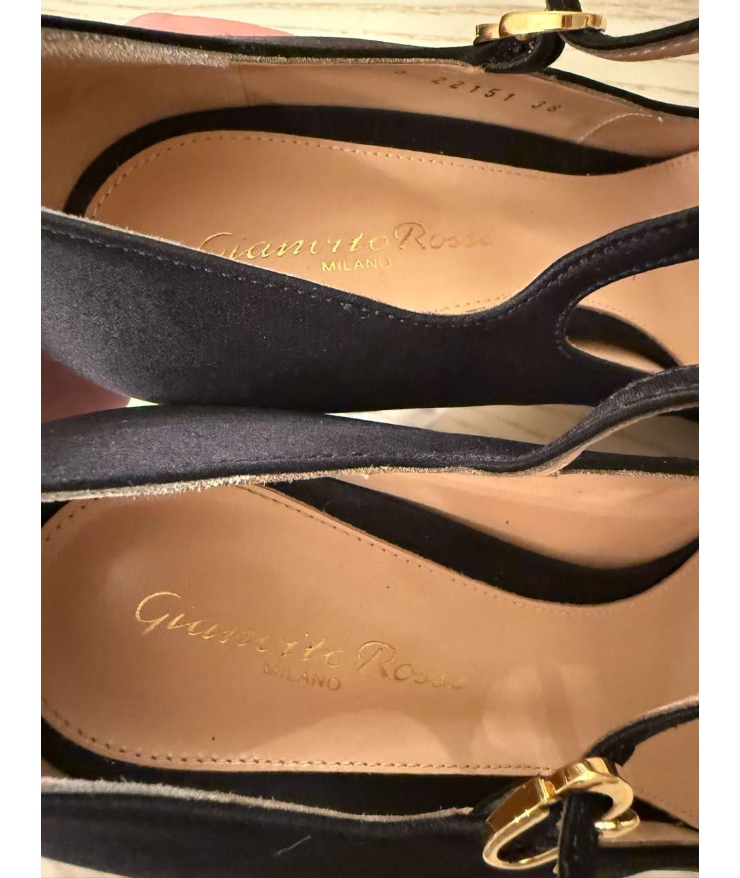 GIANVITO ROSSI Черные текстильные туфли, фото 6