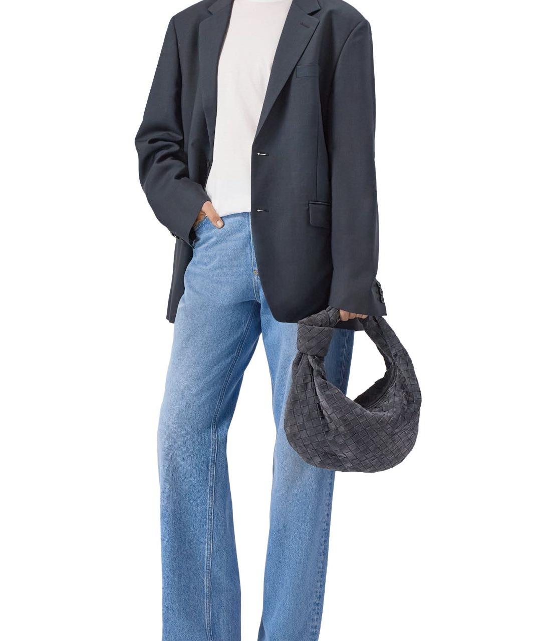 BOTTEGA VENETA Серая замшевая сумка с короткими ручками, фото 4