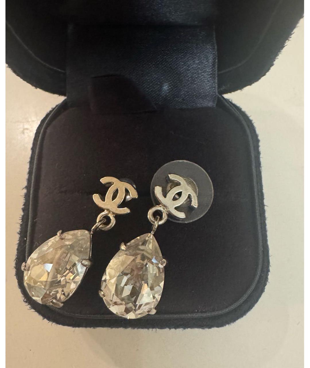 CHANEL Серебряные металлические серьги, фото 2