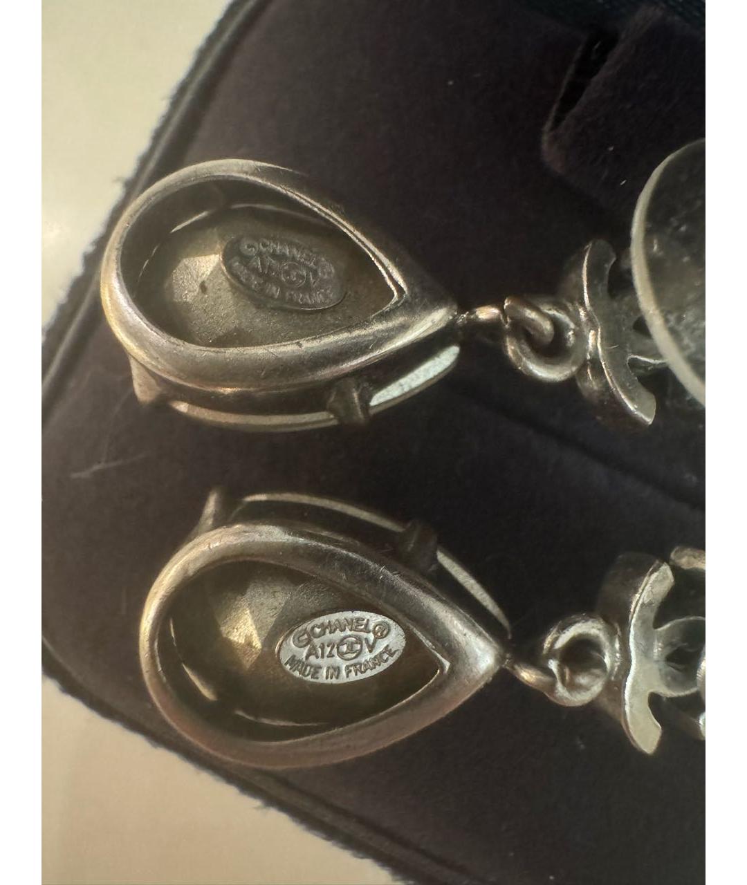 CHANEL Серебряные металлические серьги, фото 3
