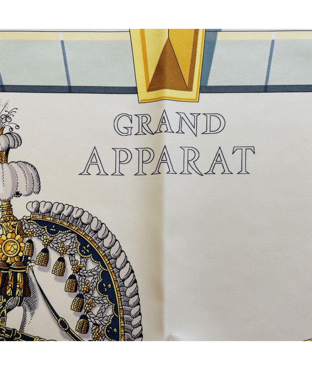 HERMES Бежевый шелковый платок, фото 2