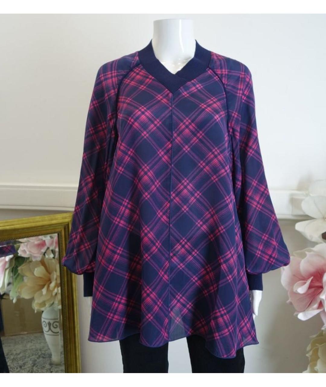 MAX MARA Фиолетовая шелковая блузы, фото 9