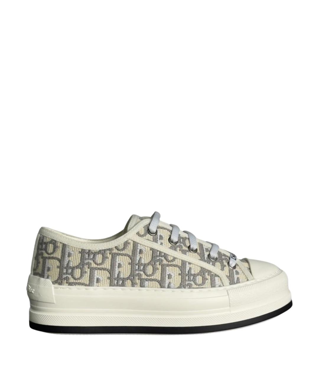 CHRISTIAN DIOR Серые текстильные кеды, фото 1