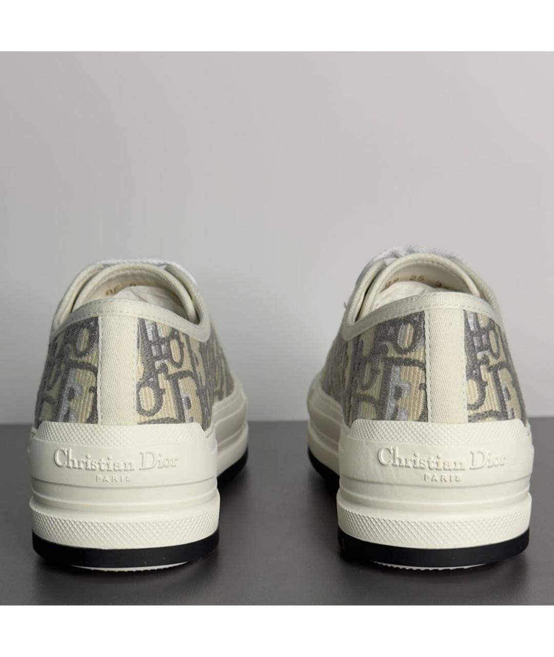 CHRISTIAN DIOR Серые текстильные кеды, фото 4