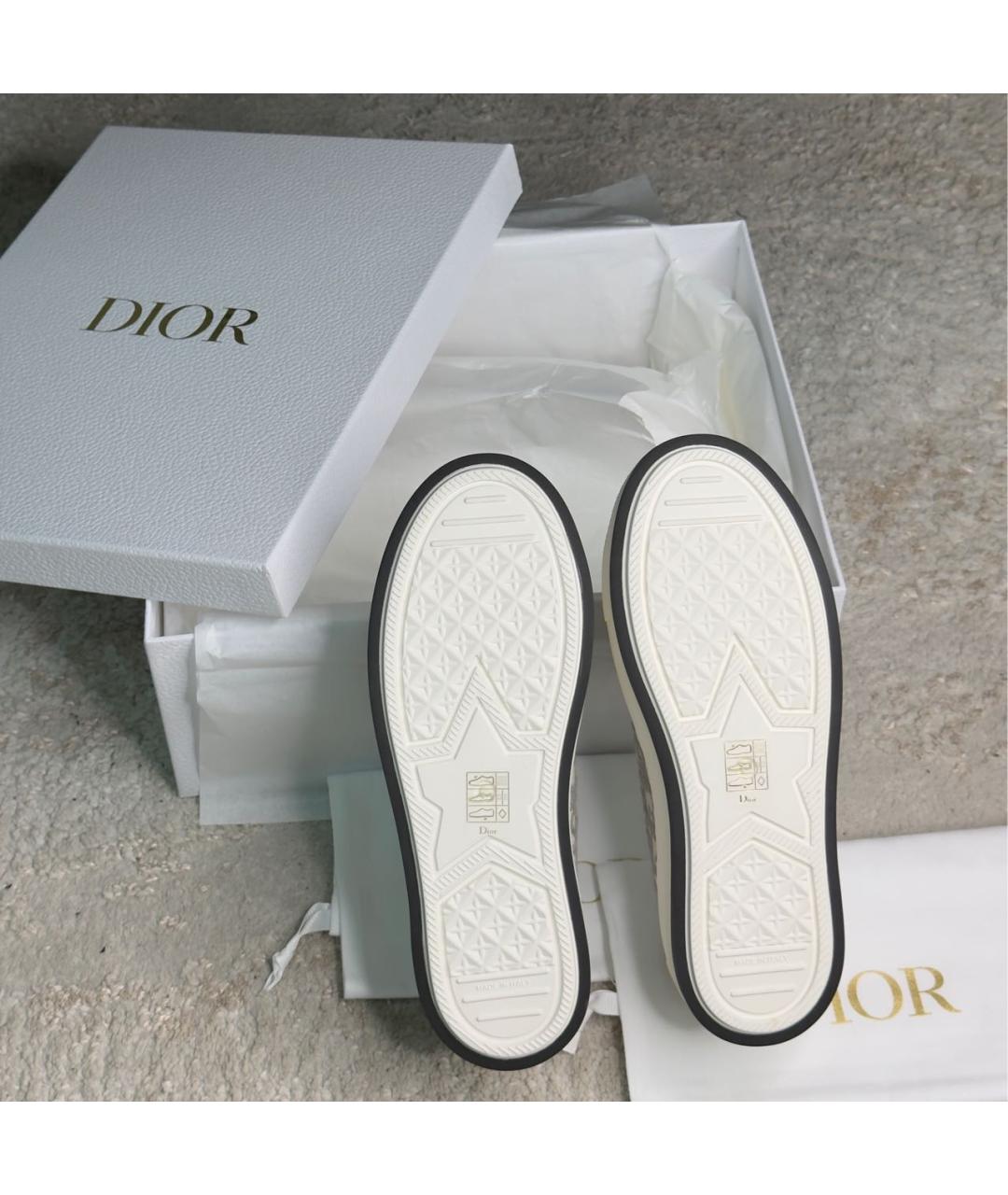 CHRISTIAN DIOR Серые текстильные кеды, фото 6