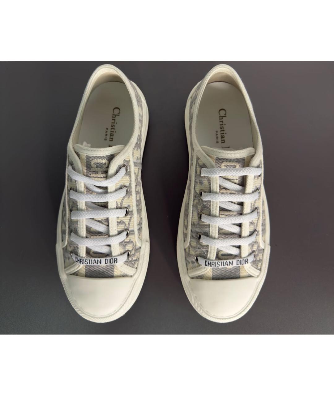 CHRISTIAN DIOR Серые текстильные кеды, фото 2