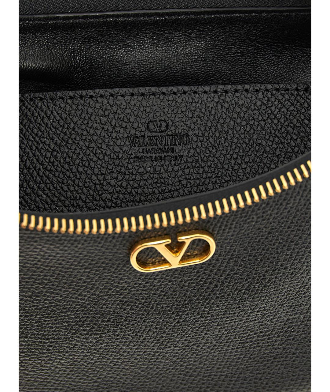 VALENTINO Черная кожаная сумка через плечо, фото 2