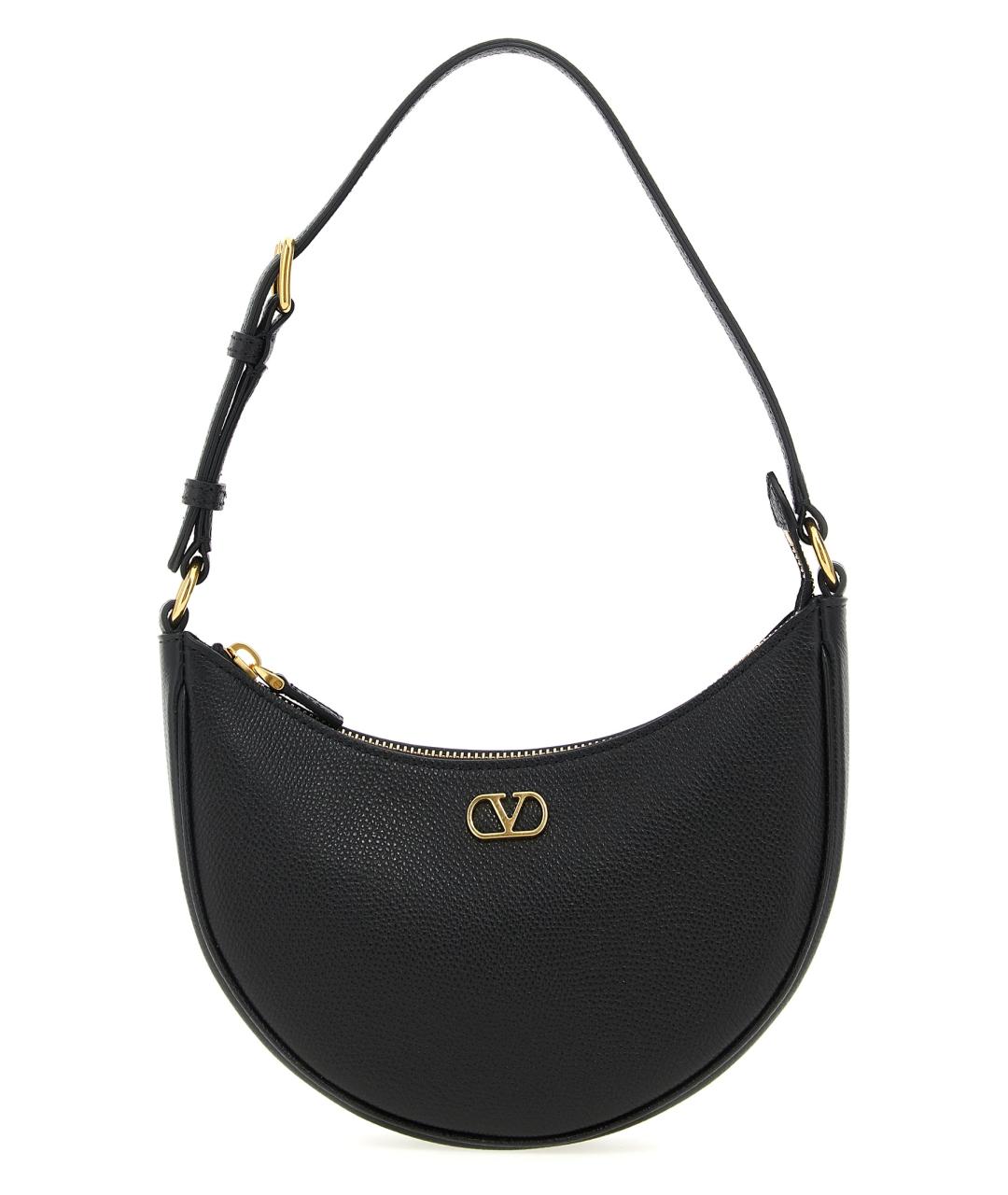 VALENTINO Черная кожаная сумка через плечо, фото 1