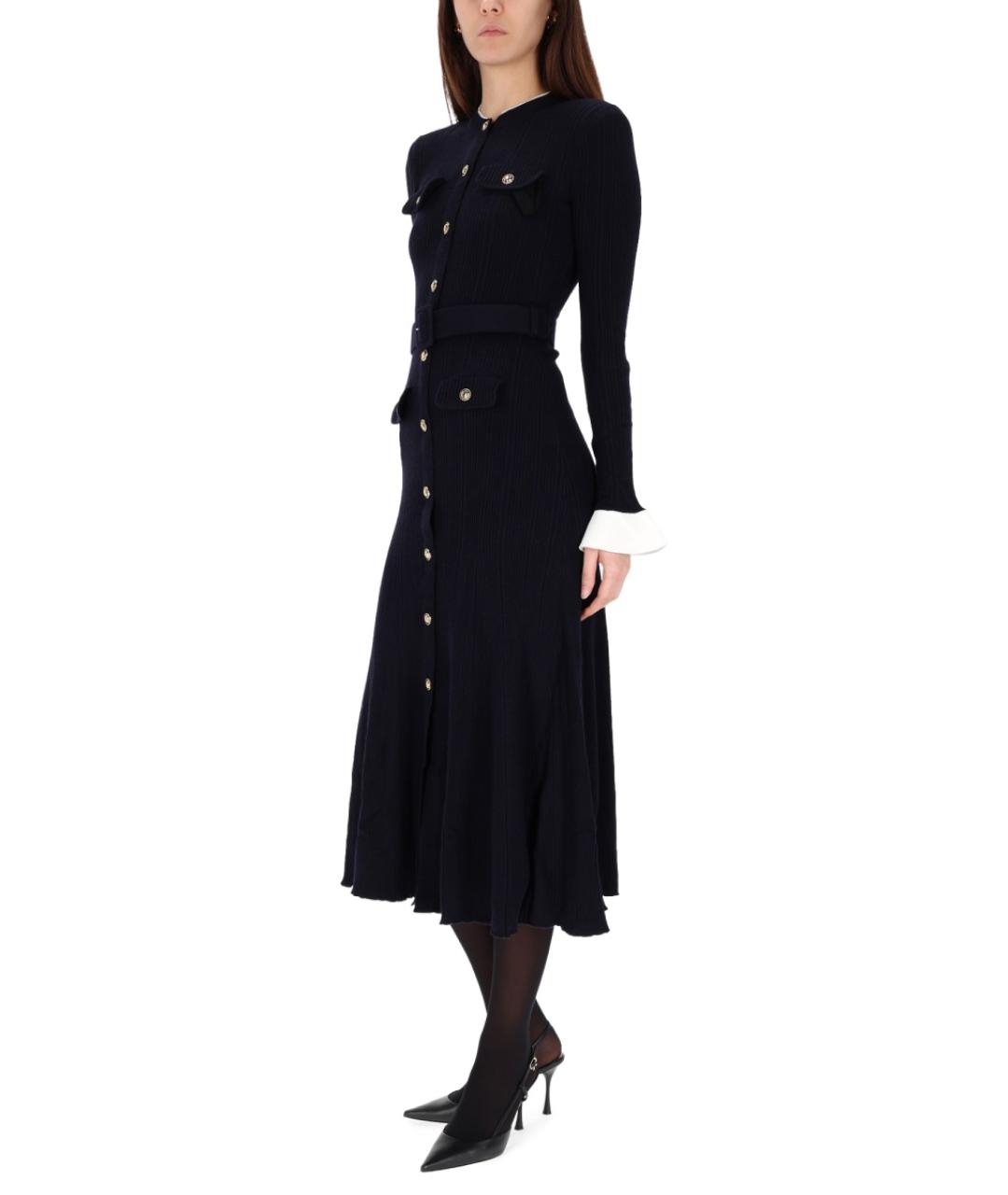 SELF-PORTRAIT Синее шерстяное платье, фото 2