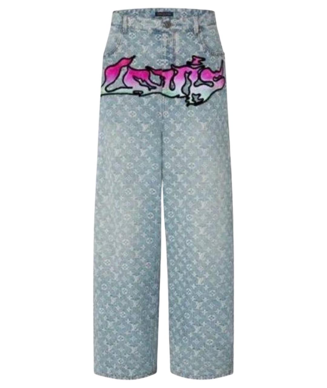 LOUIS VUITTON Голубые хлопковые прямые джинсы, фото 1