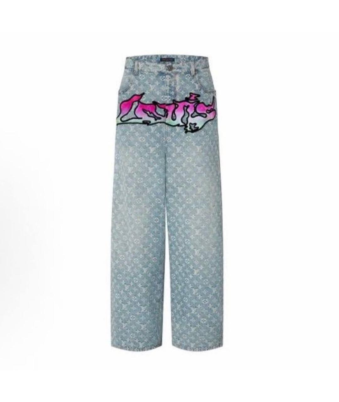 LOUIS VUITTON Голубые хлопковые прямые джинсы, фото 9