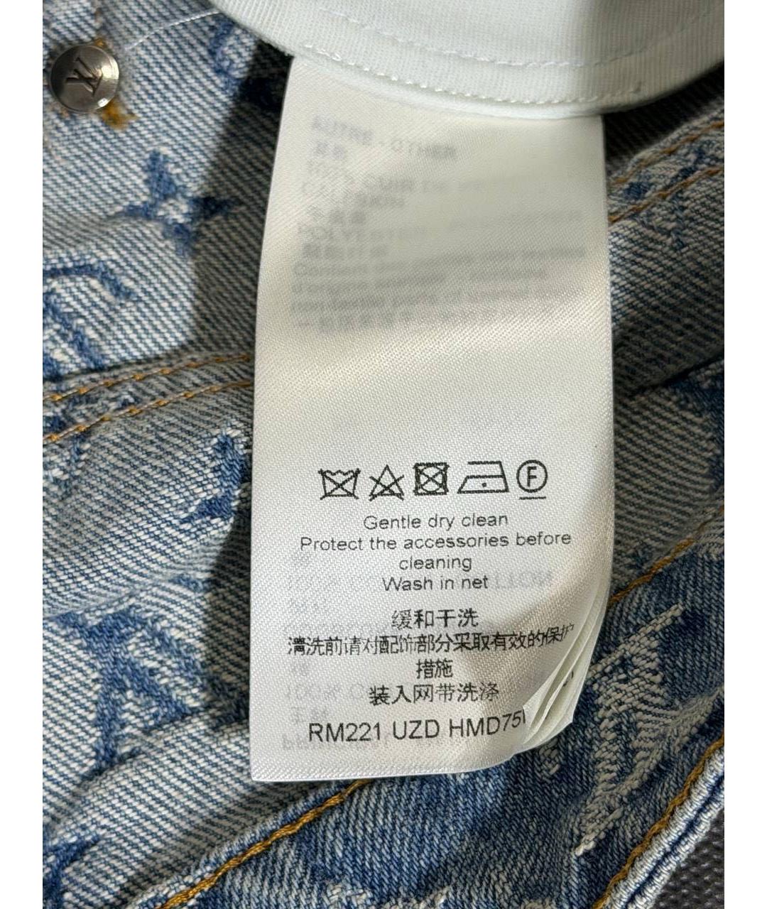 LOUIS VUITTON Голубые хлопковые прямые джинсы, фото 8