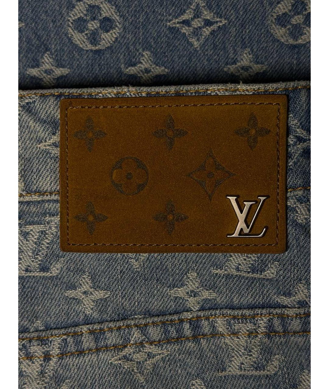 LOUIS VUITTON Голубые хлопковые прямые джинсы, фото 5